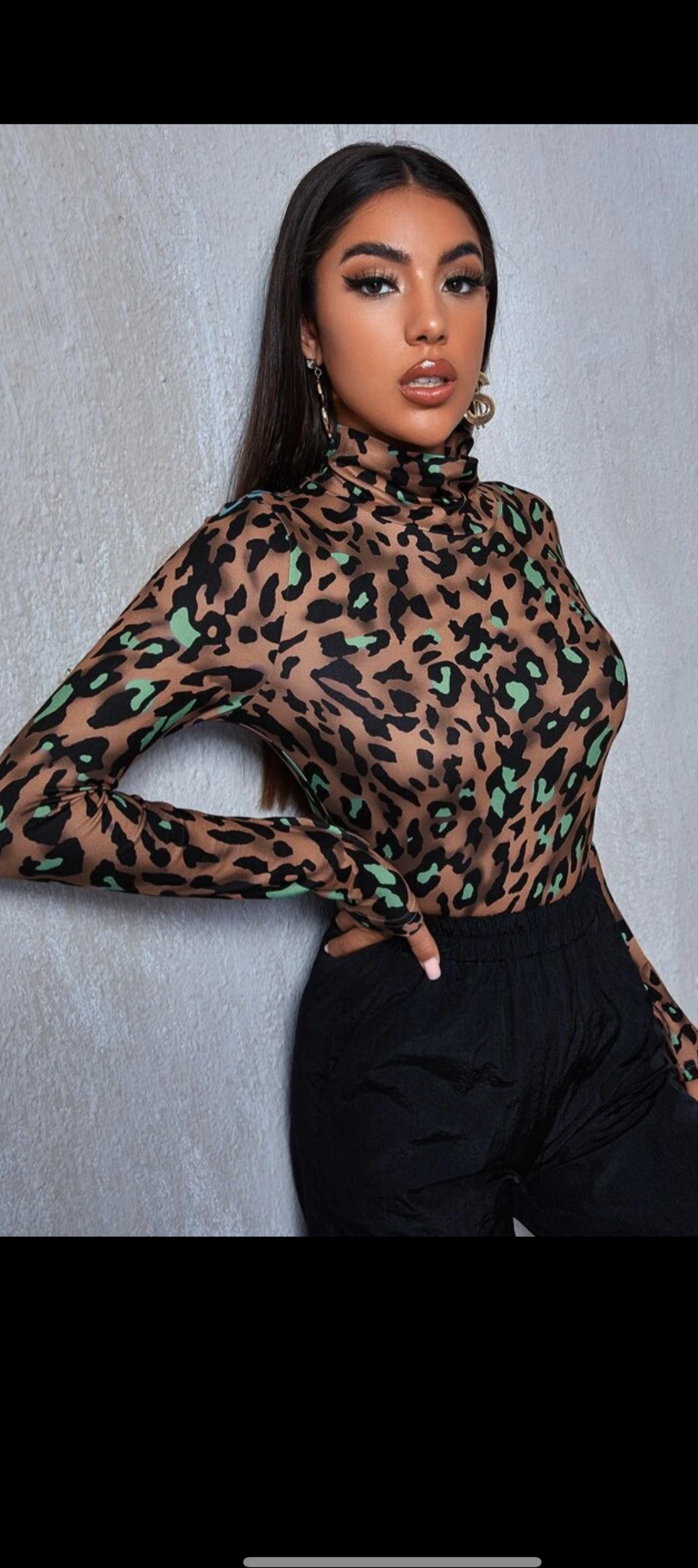 Leopard Turtleneck