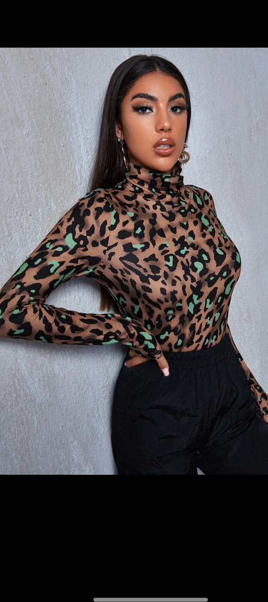 Leopard Turtleneck